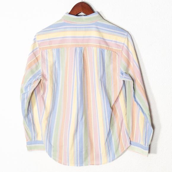 L.L.Bean Women’s Shirt Nautical Preppy Coastal Pastel Stripe Button Down Sz XS - Picture 2 of 7